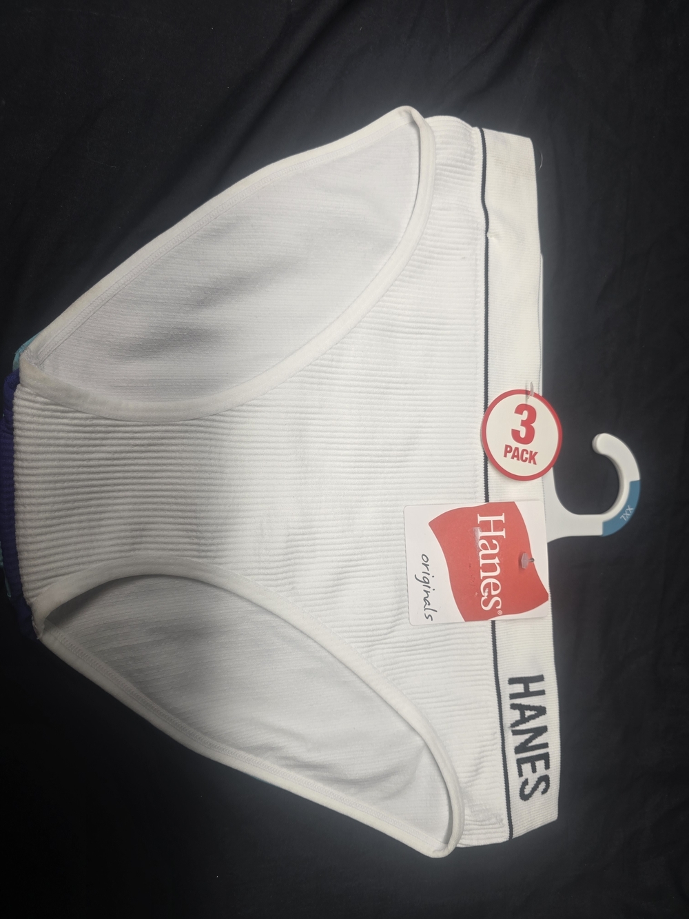 Hanes White Women's Ribbed Briefs with Logo Waistband - 3 Pack